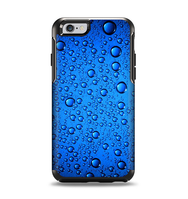 The Glowing Blue Vivid RainDrops Apple iPhone 6 Otterbox Symmetry Case Skin Set