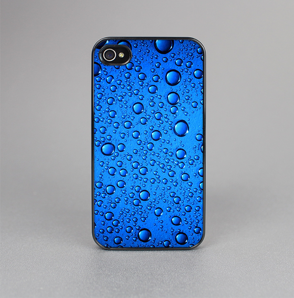 The Glowing Blue Vivid RainDrops Skin-Sert for the Apple iPhone 4-4s Skin-Sert Case