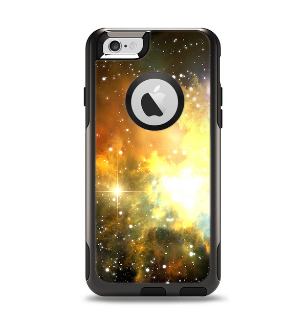 The Glowing Gold & Black Nebula Apple iPhone 6 Otterbox Commuter Case Skin Set