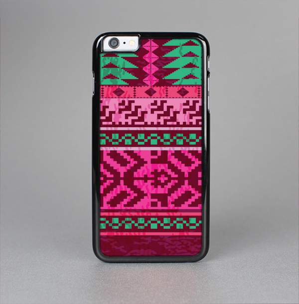 The Glowing Green & Pink Ethnic Aztec Pattern Skin-Sert Case for the Apple iPhone 6 Plus