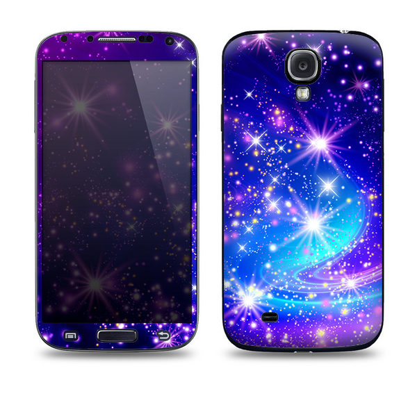 The Glowing Pink & Blue Starry Orbit Skin For The Samsung Galaxy S4