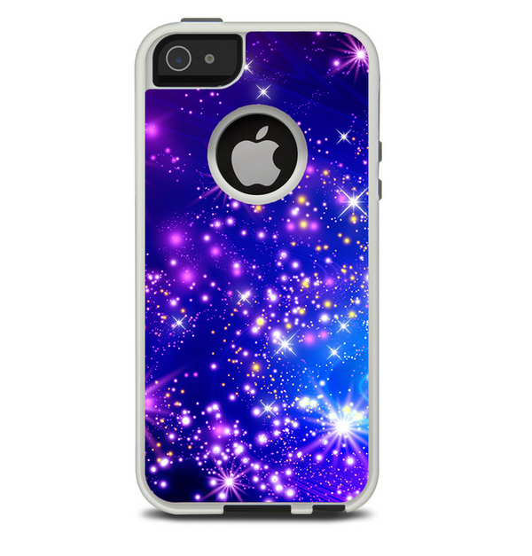 The Glowing Pink & Blue Starry Orbit Skin For The iPhone 5-5s Otterbox Commuter Case