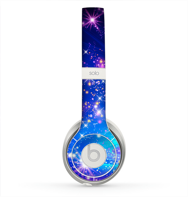 The Glowing Pink & Blue Starry Orbit Skin for the Beats by Dre Solo 2 Headphones