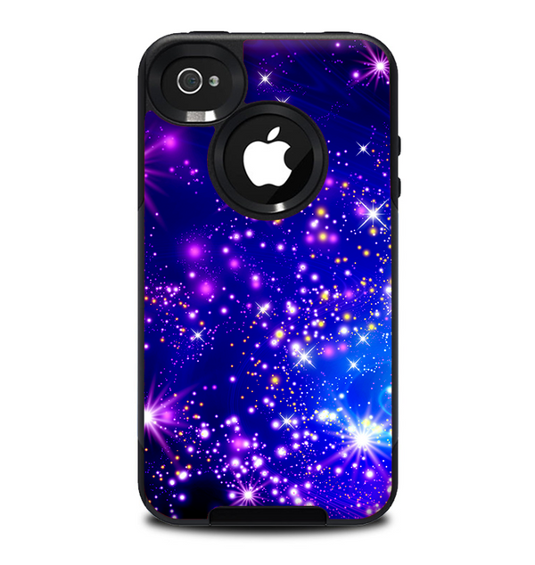 The Glowing Pink & Blue Starry Orbit Skin for the iPhone 4-4s OtterBox Commuter Case
