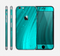 The Glowing Teal Abstract Waves Skin for the Apple iPhone 6