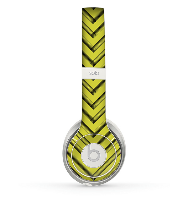 The Gold & Black Sketch Chevron Skin for the Beats by Dre Solo 2 Headphones