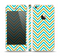 The Gold & Blue Sharp Chevron Pattern Skin Set for the Apple iPhone 5s