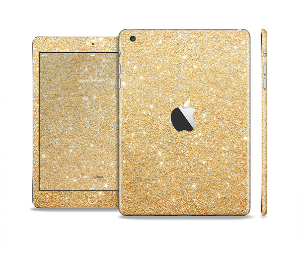 The Gold Glitter Ultra Metallic Skin Set for the Apple iPad Mini 4