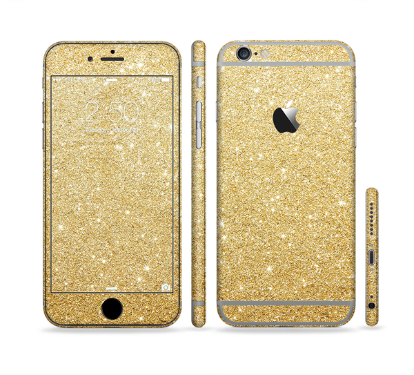 The Gold Glitter Ultra Metallic Sectioned Skin Series for the Apple iPhone 6