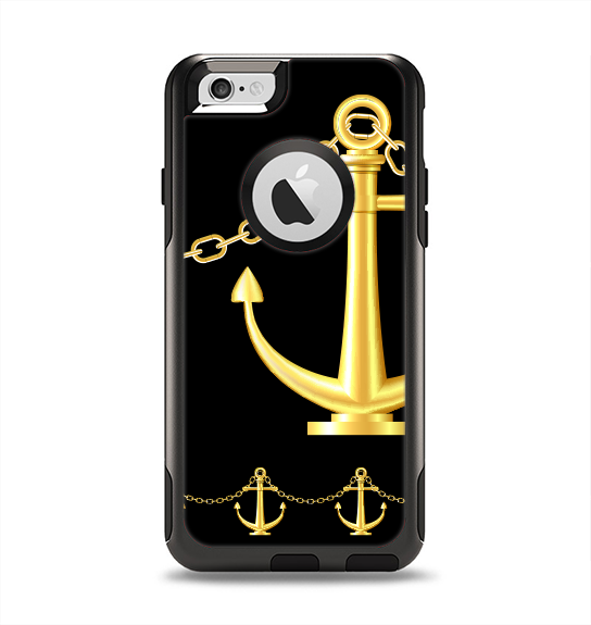 The Gold Linking Chain Anchor Apple iPhone 6 Otterbox Commuter Case Skin Set