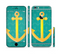 The Gold Stretched Anchor with Green Background Sectioned Skin Series for the Apple iPhone 6