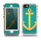 The Gold Stretched Anchor with Green Background Skin for the iPhone 5-5s OtterBox Preserver WaterProof Case