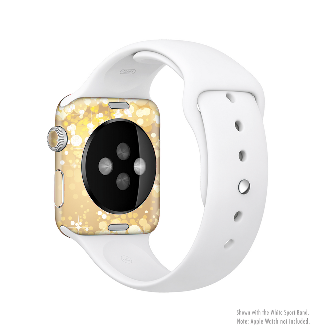 The Gold Unfocused Sparkles Full Body Skin Kit for the Apple Watch DesignSkinz