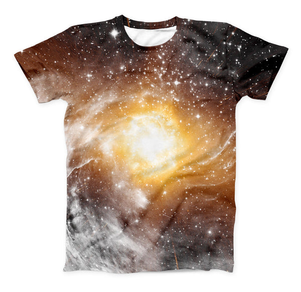 The Golden Space Swirl ink-Fuzed Unisex All Over Full-Printed Fitted Tee Shirt