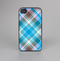 The Gray & Bright Blue Plaid Layered Pattern V5 Skin-Sert for the Apple iPhone 4-4s Skin-Sert Case