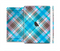 The Gray & Bright Blue Plaid Layered Pattern V5 Skin Set for the Apple iPad Mini 4