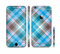 The Gray & Bright Blue Plaid Layered Pattern V5 Sectioned Skin Series for the Apple iPhone 6s Plus