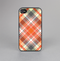 The Gray & Bright Orange Plaid Layered Pattern V5 Skin-Sert for the Apple iPhone 4-4s Skin-Sert Case