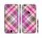 The Gray & Bright Pink Plaid Layered Pattern V5 Sectioned Skin Series for the Apple iPhone 6s Plus