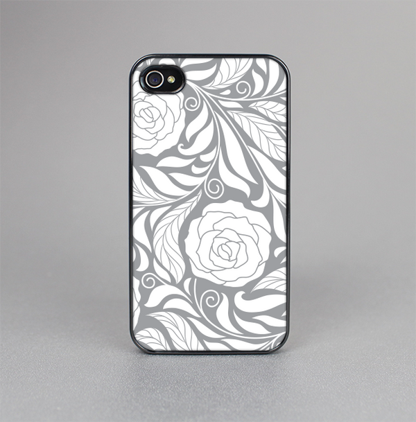 The Gray Floral Pattern V3 Skin-Sert for the Apple iPhone 4-4s Skin-Sert Case