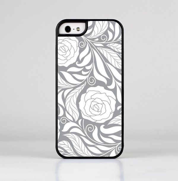 The Gray Floral Pattern V3 Skin-Sert for the Apple iPhone 5-5s Skin-Sert Case