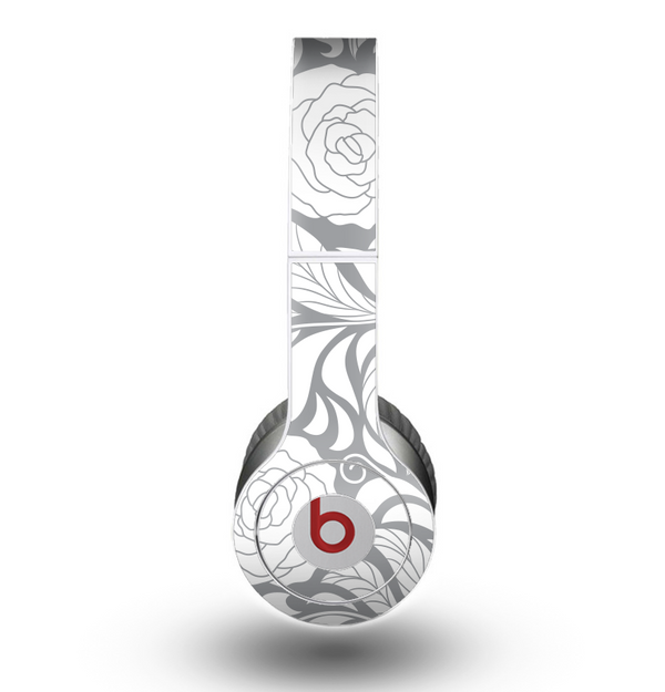 The Gray Floral Pattern V3 Skin for the Beats by Dre Original Solo-Solo HD Headphones