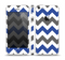 The Gray & Navy Blue Chevron Skin Set for the Apple iPhone 5