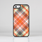 The Gray & Orange Plaid Layered Pattern V5 Skin-Sert for the Apple iPhone 5c Skin-Sert Case