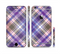 The Gray & Purple Plaid Layered Pattern V5 Sectioned Skin Series for the Apple iPhone 6 Plus