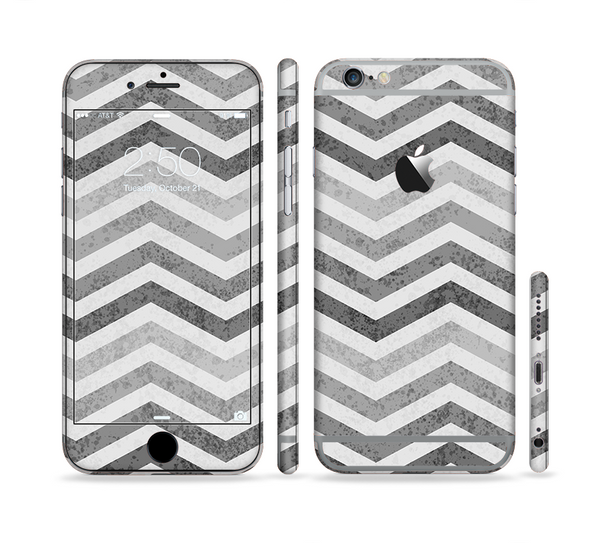 The Gray Toned Wide Vintage Chevron Pattern Sectioned Skin Series for the Apple iPhone 6