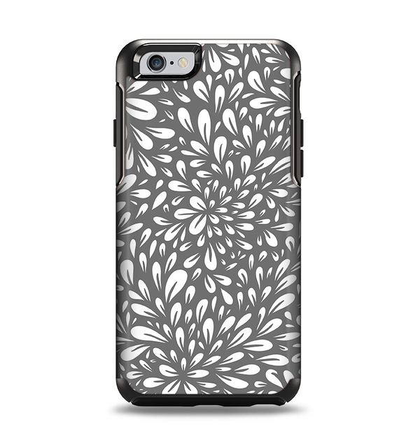 The Gray & White Floral Sprout Apple iPhone 6 Otterbox Symmetry Case Skin Set