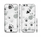 The Gray & White Large Paw Prints Sectioned Skin Series for the Apple iPhone 6