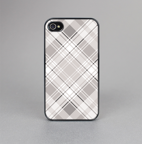 The Gray & White Plaid Layered Pattern V5 Skin-Sert for the Apple iPhone 4-4s Skin-Sert Case