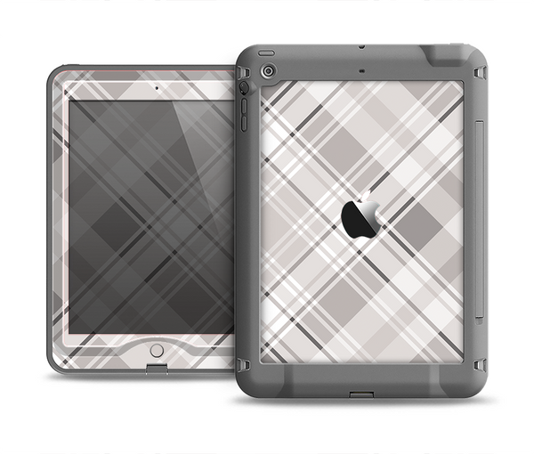 The Gray & White Plaid Layered Pattern V5 Apple iPad Air LifeProof Nuud Case Skin Set