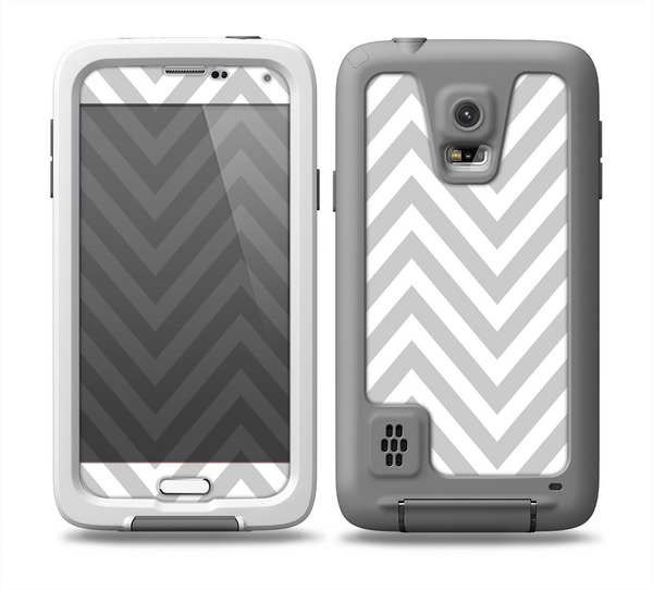 The Gray & White Sharp Chevron Pattern Skin Samsung Galaxy S5 frē LifeProof Case