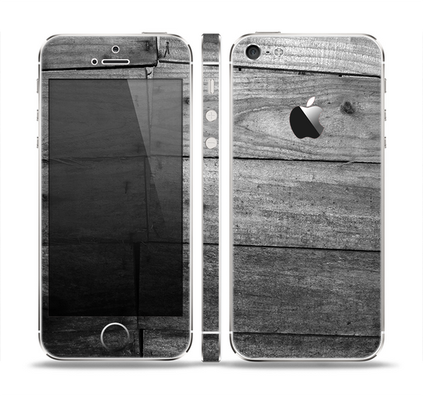 The Gray Worn Wooden Planks Skin Set for the Apple iPhone 5