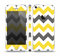 The Gray & Yellow Chevron Pattern Skin Set for the Apple iPhone 5