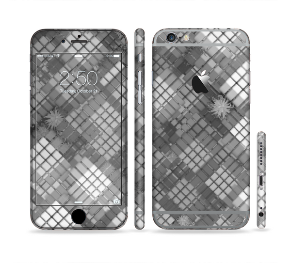 The Grayscale Layer Checkered Pattern Sectioned Skin Series for the Apple iPhone 6