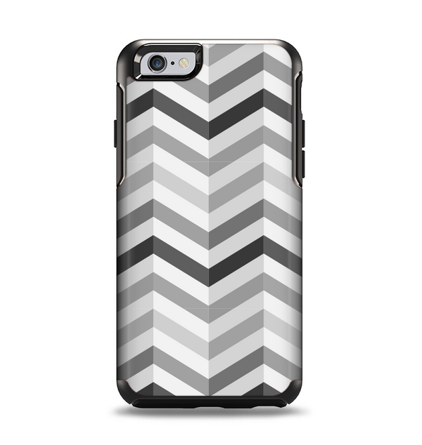 The Grayscale Gradient Chevron Zigzag Pattern Apple iPhone 6 Otterbox Symmetry Case Skin Set