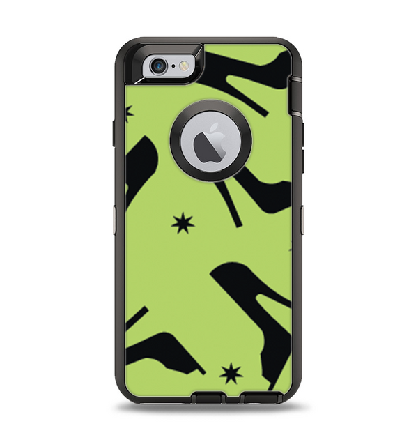 The Green & Black High-Heel Pattern V12 Apple iPhone 6 Otterbox Defender Case Skin Set