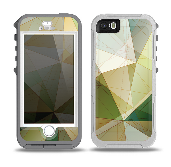 The Green Geometric Gradient Pattern Skin for the iPhone 5-5s OtterBox Preserver WaterProof Case