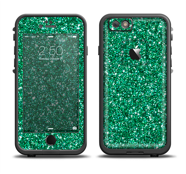 The Green Glitter Print Apple iPhone 6/6s LifeProof Fre Case Skin Set