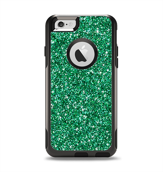 The Green Glitter Print Apple iPhone 6 Otterbox Commuter Case Skin Set