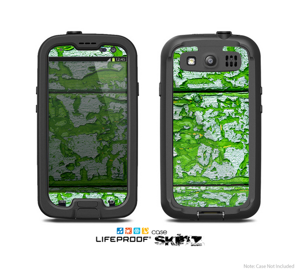 The Green Grunge Wood Skin For The Samsung Galaxy S3 LifeProof Case