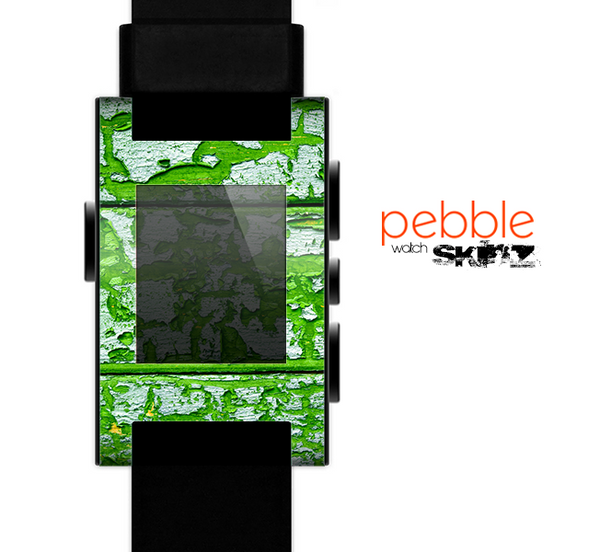 The Green Grunge Wood Skin for the Pebble SmartWatch