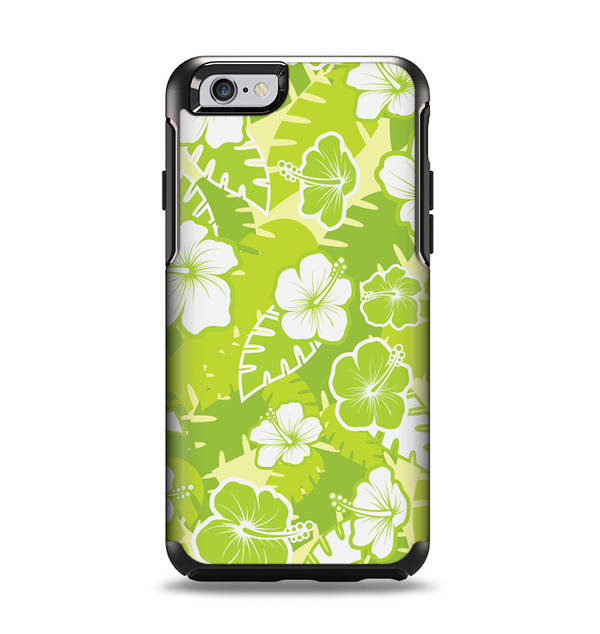 The Green Hawaiian Floral Pattern V4 Apple iPhone 6 Otterbox Symmetry Case Skin Set