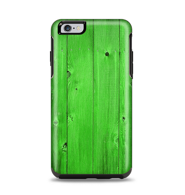 The Green Highlighted Wooden Planks Apple iPhone 6 Plus Otterbox Symmetry Case Skin Set