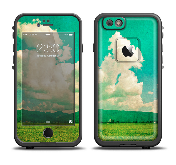 The Green Vintage Field Scene Apple iPhone 6/6s LifeProof Fre Case Skin Set