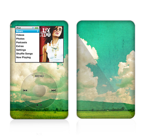 The Green Vintage Field Scene Skin For The Apple iPod Classic