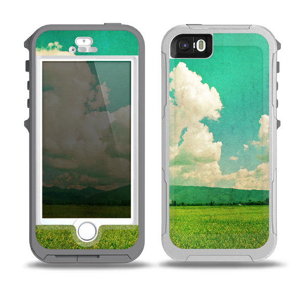 The Green Vintage Field Scene Skin for the iPhone 5-5s OtterBox Preserver WaterProof Case